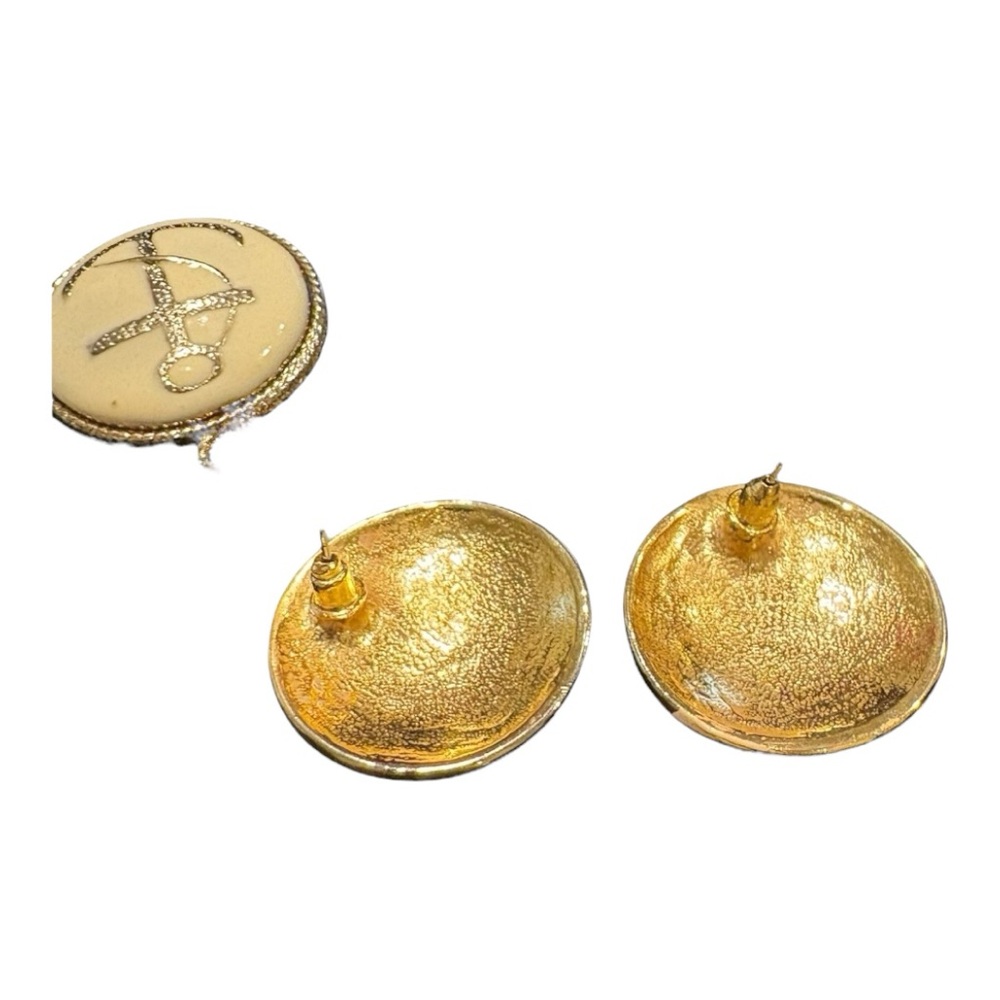 Nautical Enamel Circle w/antique gold Anchor & Star circled earrings. JB6 - Picture 8 of 8